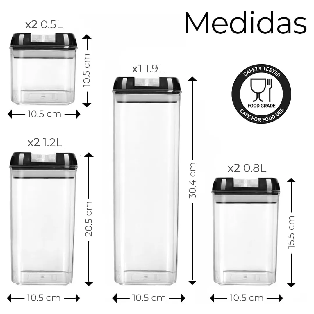Pack de 7 Contenedores Herméticos de Plástico